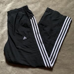 Black Adidas Windbreaker Athletic Pants Size M